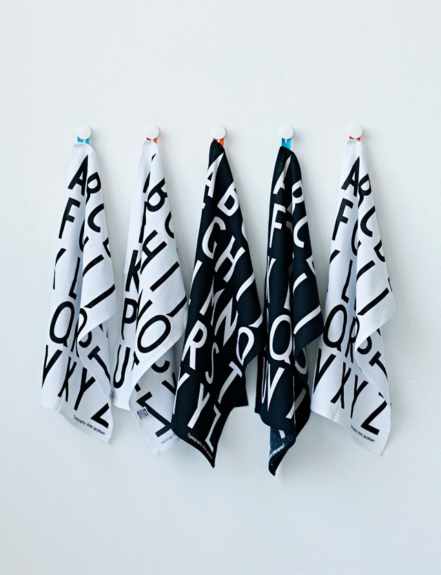 Tea towels with Arne Jacobsen typography