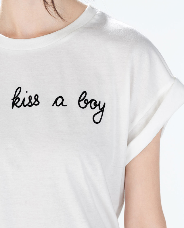 ZARA t-shirt 'Kissed a boy'